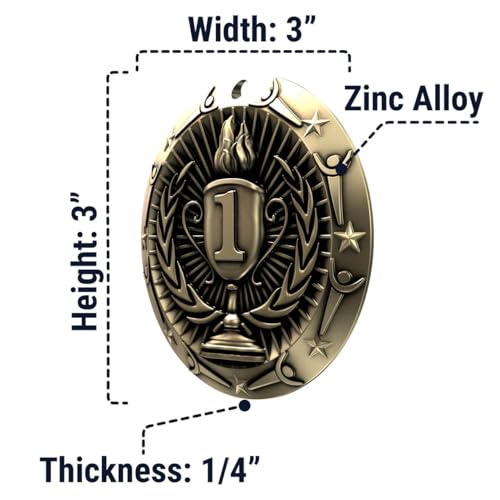 Decade Awards' 1st Place Gold Medal - Large Metal - Olympic Award Medals with Stars & Stripes American Flag V Neck Ribbon - Perfect for School Competitions, Kids, Students, Athletes & Scholars