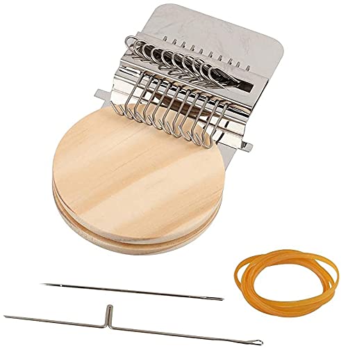 Small Loom Speedweve Type Weave Tool,darning Loom Quickly Mini Mending Convenient Darning Loom for Mending Jeans Socks Clothes Loom Machine Makes Beautiful Stitching Diy Weaving Arts (14 Hooks)