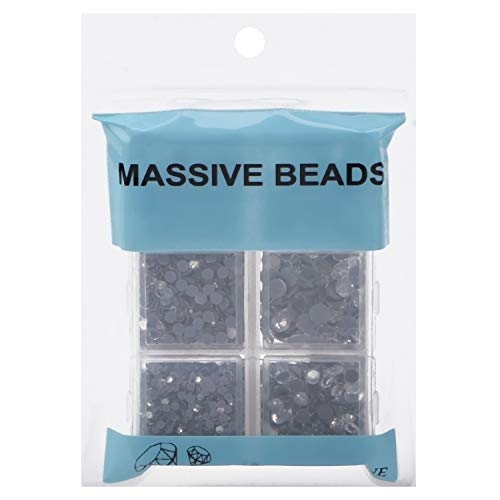 4000pcs Mixed Size Hot Fix Round Crystals Gems Glass Stones Hotfix Flat Back Rhinestones (Clear Crystal)