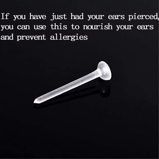 Plastic Earrings,Clear Earrings Clear Post Earring Posts and Backs Silicone Stud 100 Pairs Back Blank Pins Stud…