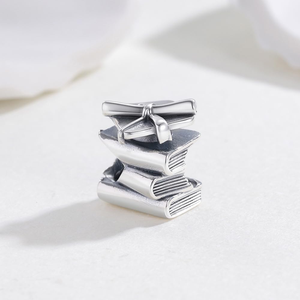 KEQ 2026 Graduation Cap Charms for Pandora Bracelets Necklace 925 Sterling Silver Bead for Daughter Granddaughter Graduation Pedant with 5A Cubic BBF Christmas Gift (Graduation Book)