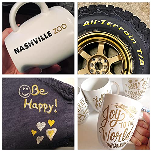 Mishiba Paint Markers Pens 5 Colors - Waterproof Oil Based Marker Pens, Medium Tip, Quick Dry and Permanent Paint Pens Works on Rock, Wood, Fabric, Plastic, Glass, Mugs, Stone Painting, Metal