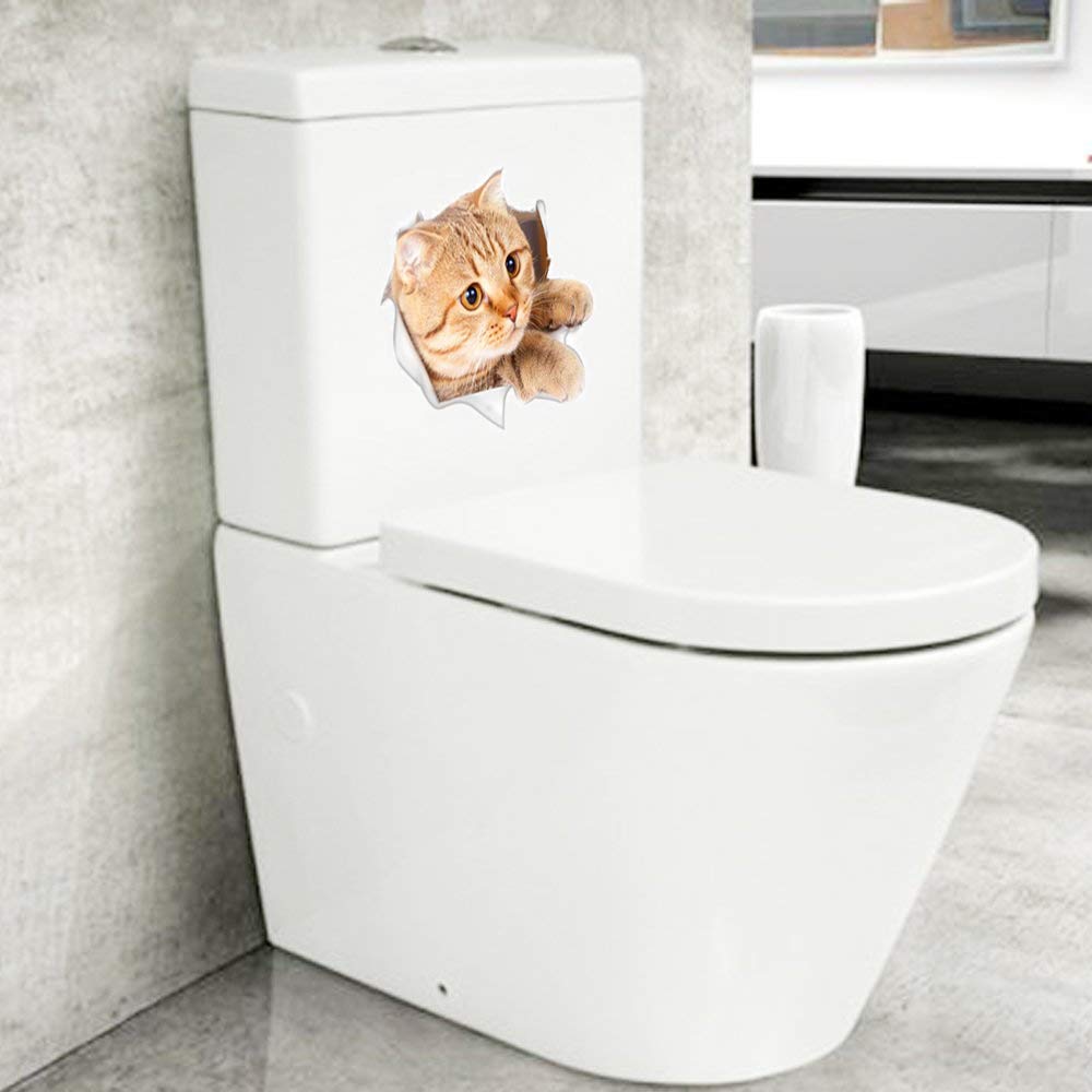 6PCS 3D Wall Stickers Cats Self Adhesive, Kids Wall Decals/Removable Vinyl Art Murals for Living Room Baby Rooms Bedroom Toilet House Wall DIY Decoration