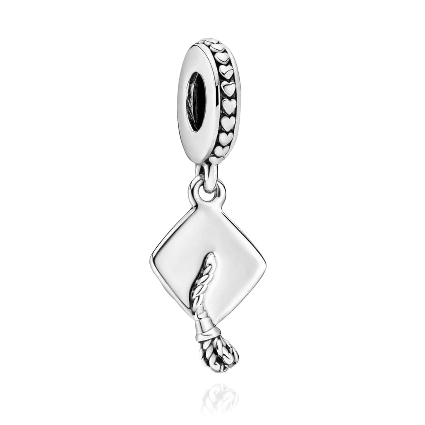 LUXILLA Graduation Cap Dangle Charm 925 Sterling Silver Fits Bracelets Necklace Pendant Bead Jewelry Gift for Women Family Friends