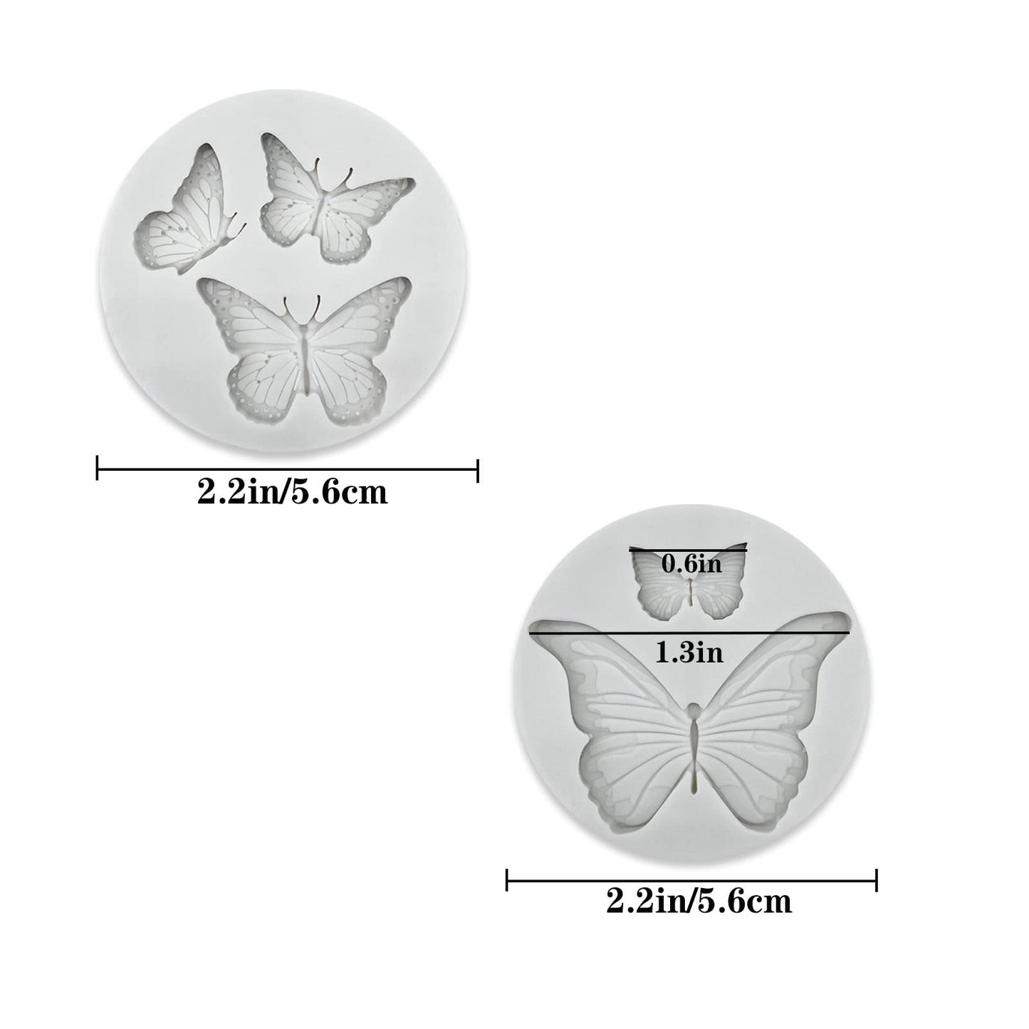 5 Pack Butterfly Rose Flower Stems Birds Blossoms Silicone Fondant Mold, for Making Chocolate Fondant Jelly Polymer Clay Soap Crafting DIY Projects and Cake Decoration