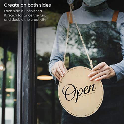 ARTEZA MDF Wood Slices, Set of 10, 5 x 11.8-Inch Circles and 5 x 9.05-Inch Squares, Unfinished Wooden Pieces for DIY Craft and Art Projects