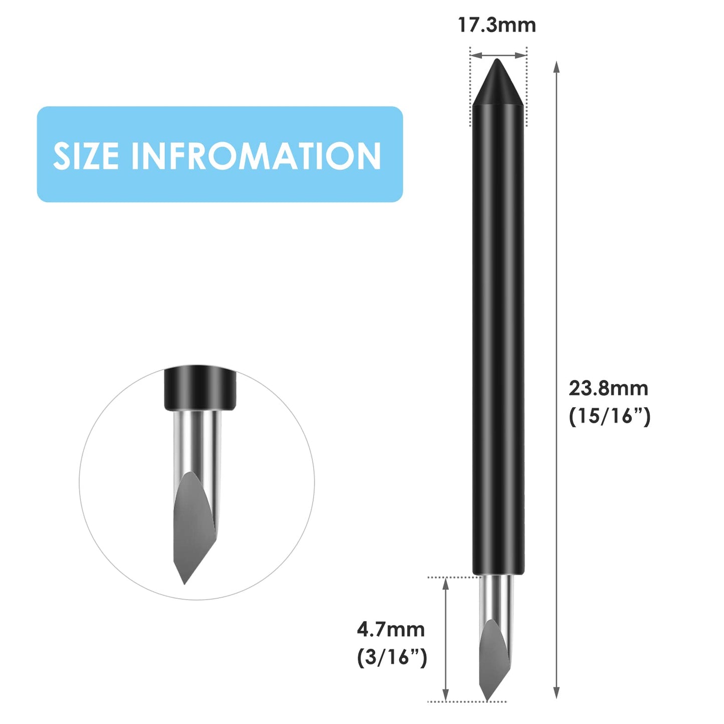 10PCS Deep Point Cutting Blades Compatible with Maker/Maker 3/Explore Air/Air 2/Explore Air 3 Cutting Machines Replacement Blades for Glitter Vinyl, Cardstock, Faux Leather, Adhesive Foil, Vellum
