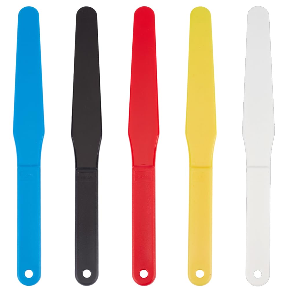 5PCS Screen Printing Spatula 1.2” Width Plastic Spatulas Ink Scoop Screen Printing Shovel Silk Screen Printing Shovel Goop Scoop Ink Spatula 5 Colors for Silk Printing