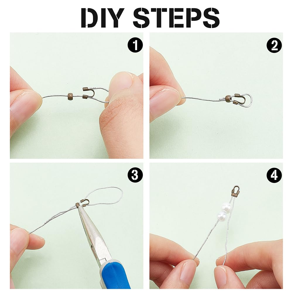 PH PandaHall 540 Pcs 6 Colors Brass Wire Guardian Wire Cable Protector U Shape Wire Guard Loops for Earring Bracelet Jewelry DIY Crafts Making