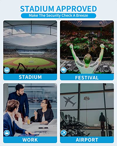 Paxiland Clear Bag for Stadium Events 12x6x12, Large Clear Tote Lunch Bag Stadium Approved with Reinforced Shoulder Straps for Concert Outfits and Festival, Transparent Handbag for Women - Black