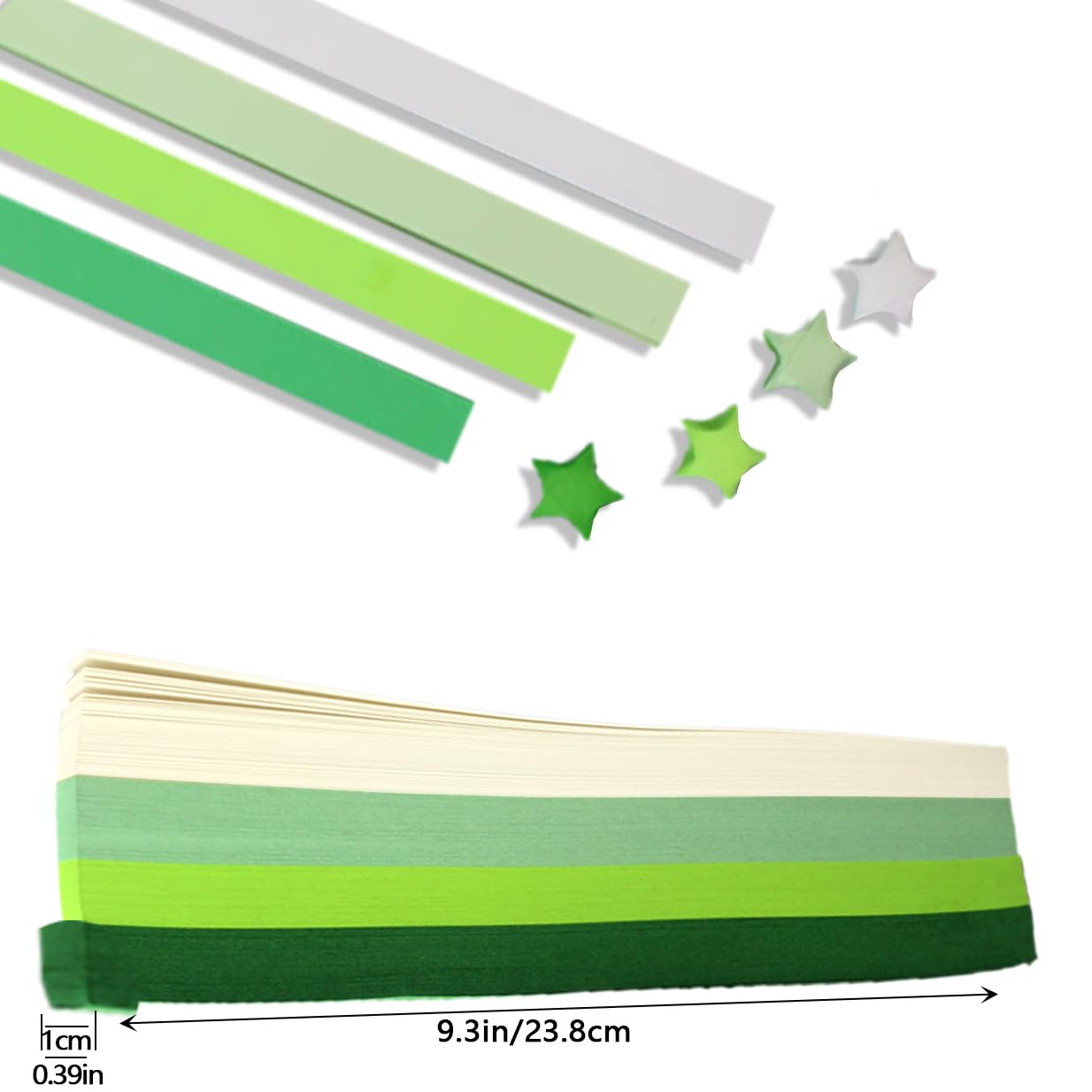 Origami Paper Stars, Colorful Handcraft Origami Lucky Star Paper DIY Paper Arts Creativity Hand Art Crafts(Green gradient 540 sheets)