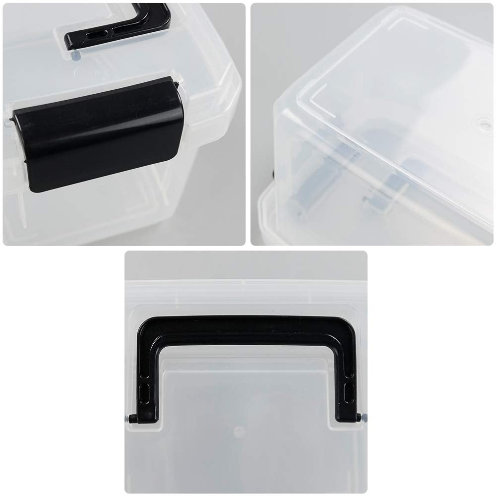 Nicesh 2 L Clear Mini Plastic Storage Box, Tiny Clear Storage Bin, 4-Pack