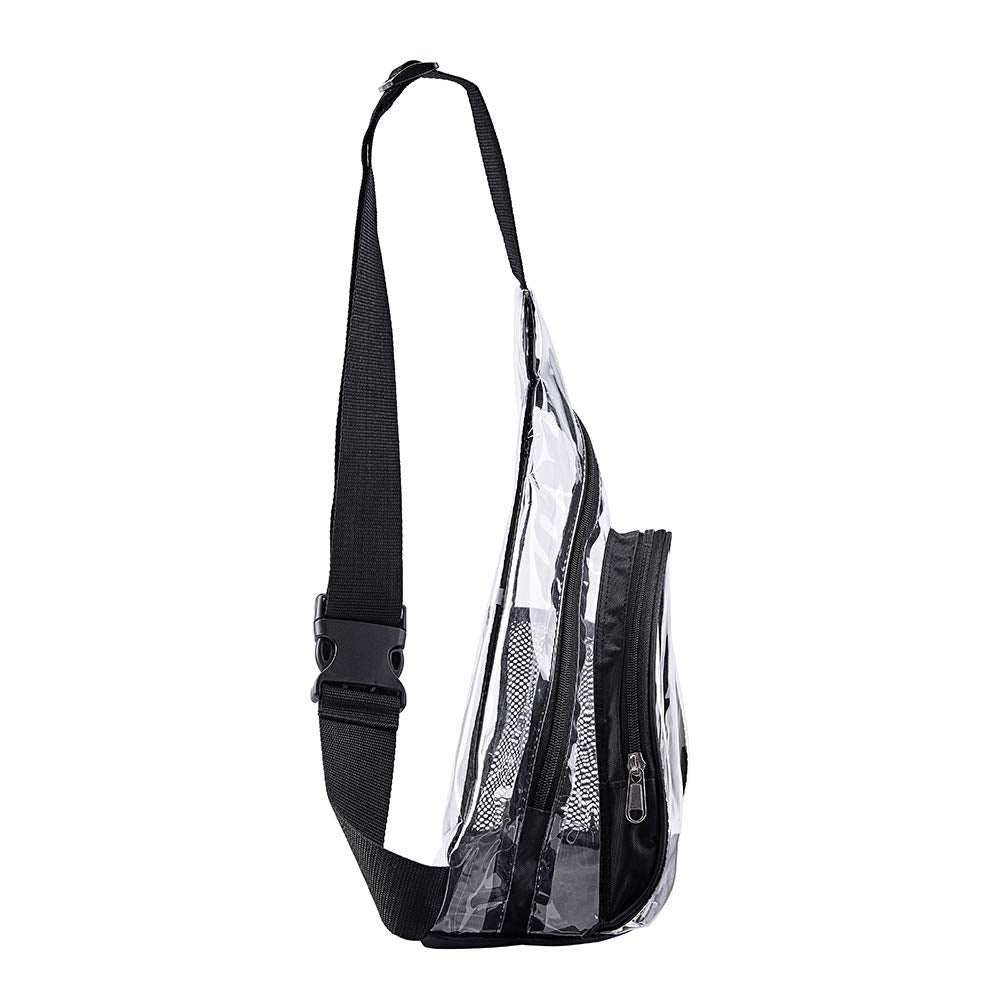 Clear PVC Sling Bag - Stadium Approved Clear Shoulder Crossbody Backpack Large