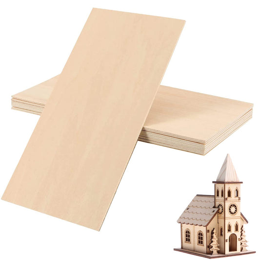 LINSHRY Basswood Sheets 1/16, 5 Pcs 12x8 Inch Thin Plywood Wood Sheets for Architecture Model, Engraving, Creative Painting or School DIY Projects