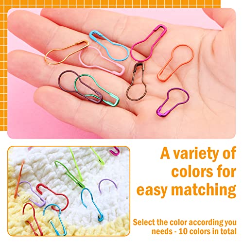 Kollase Stitch Markers, 300 pcs Crochet Markers, Metal Stitch Markers for Crocheting, Crochet Accessories and Supplies, Stitch Markers for Knitting and Crocheting, Safty Pins for Fabric and Paper