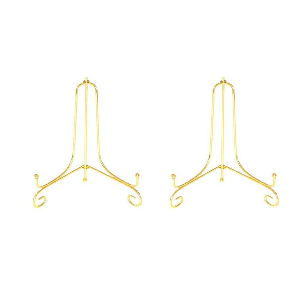 Artliving (2 Pack 4" Iron Display Stand, Gold Small Iron Easel Plate Display Photo Holder Stand, Displays Card,Cookie, Decorative Plates,Artwork