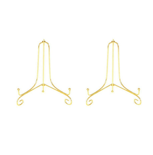 Artliving (2 Pack 4" Iron Display Stand, Gold Small Iron Easel Plate Display Photo Holder Stand, Displays Card,Cookie, Decorative Plates,Artwork