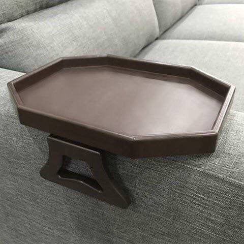 Sofa Arm Clip Table, Armrest Tray Table, Drinks/Remote Control/Snacks Holder … (Cherry Brown)