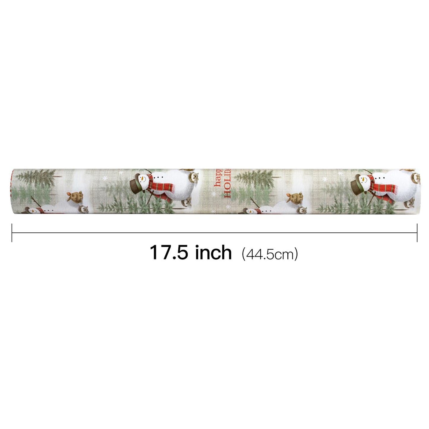 Reversible Wrapping Paper Roll - Mini Roll - Christmas Snowman and Plaid Pattern Great for Christmas, Party, Holiday - 17.5 Inches X 32.8 Feet