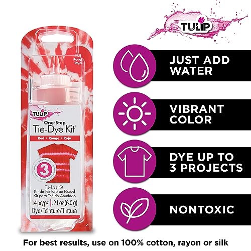 Tulip One-Step Tie-Dye Kit Tulip Fabric Dye Open Stock 21543 Fdy Opstk Red 3/36, As Detailed