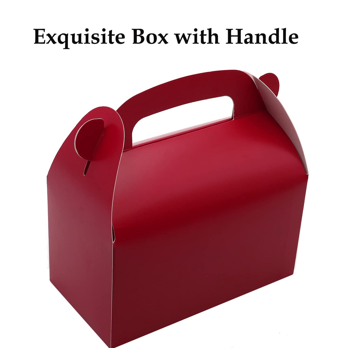 Oletx 30Pcs Dark Red Party Favor Gift Box, Gable Box,Cardboard Treat Box, Goodie Candy Box. Perfect for Birthday Babyshower or Any Fun Red Theme Party