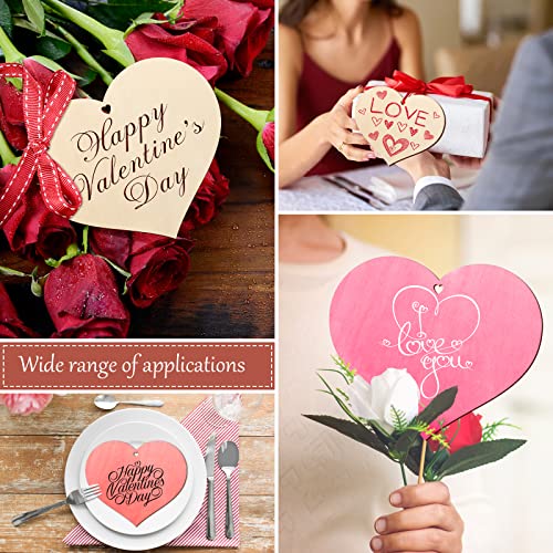 Wooden Heart Ornaments to Paint 7 Inch, Large Size Wooden DIY Blank Unfinished Heart Wood Discs Ornament for Crafts Hanging Decorations