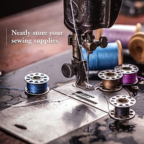 BobbinSaver Sewing Machine Bobbin Organizer - Holds 20+ Bobbins - Red