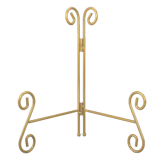 Gold Plate Stand, 6 Inch Decorative Plate Holder for Displaying Platters, Heavy-Duty Metal Easel Stand for Picture, Photo Frame, Plates, Books and Round Objects