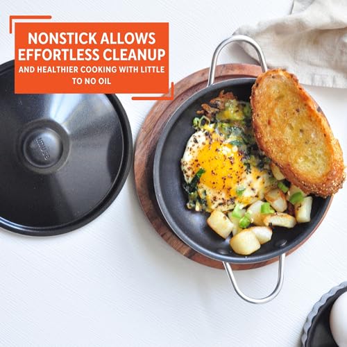 Imusa 6" Egg Pan Casserole with Lid and Bakelite Side Handle in Assorted Cookware, Colors may vary