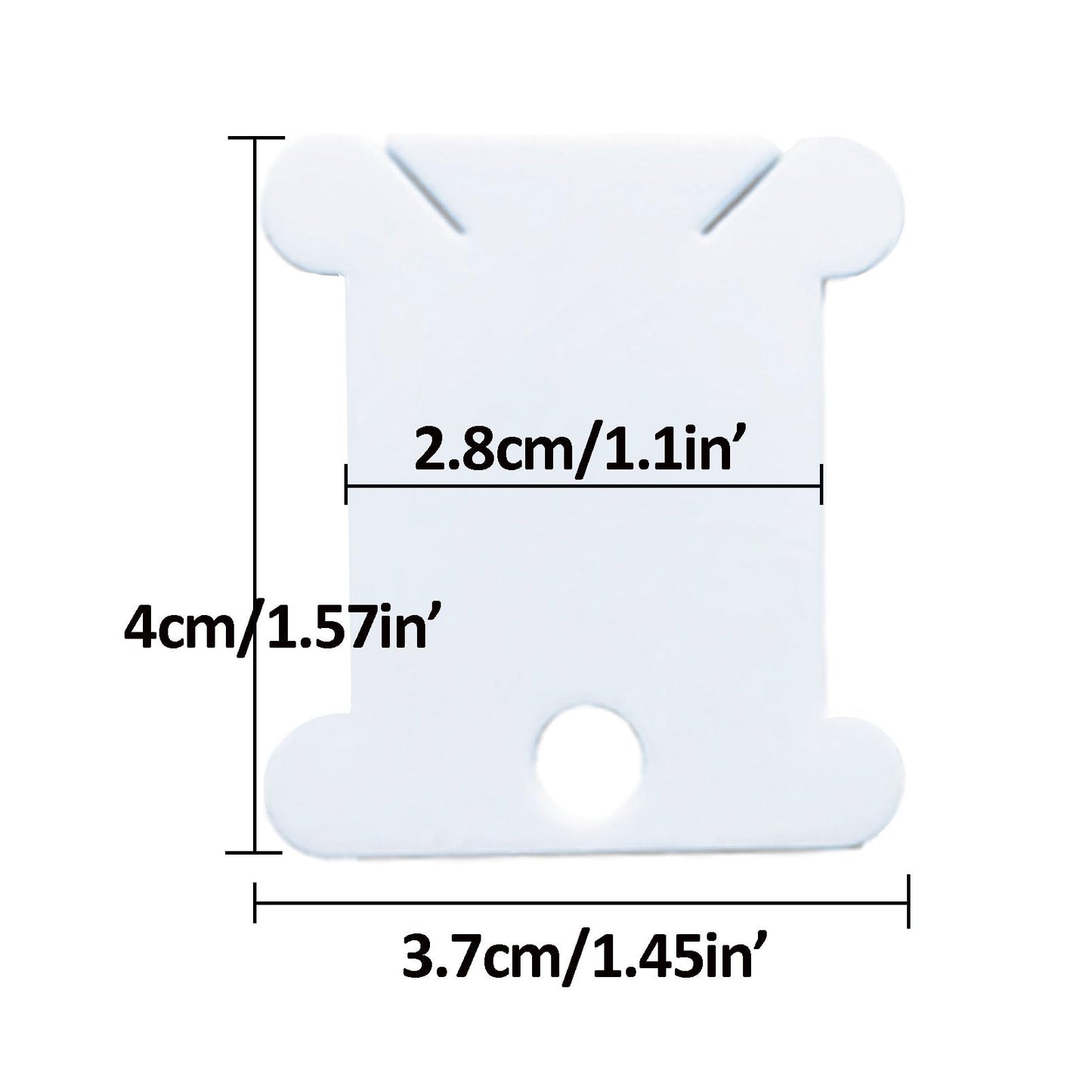 300 Pieces Plastic Floss Bobbins for Cross Cotton Thread Craft DIY Sewing Storage, Thread Organizer Holder, Embroidery Thread Cards Cross Stitch Bobbin, White