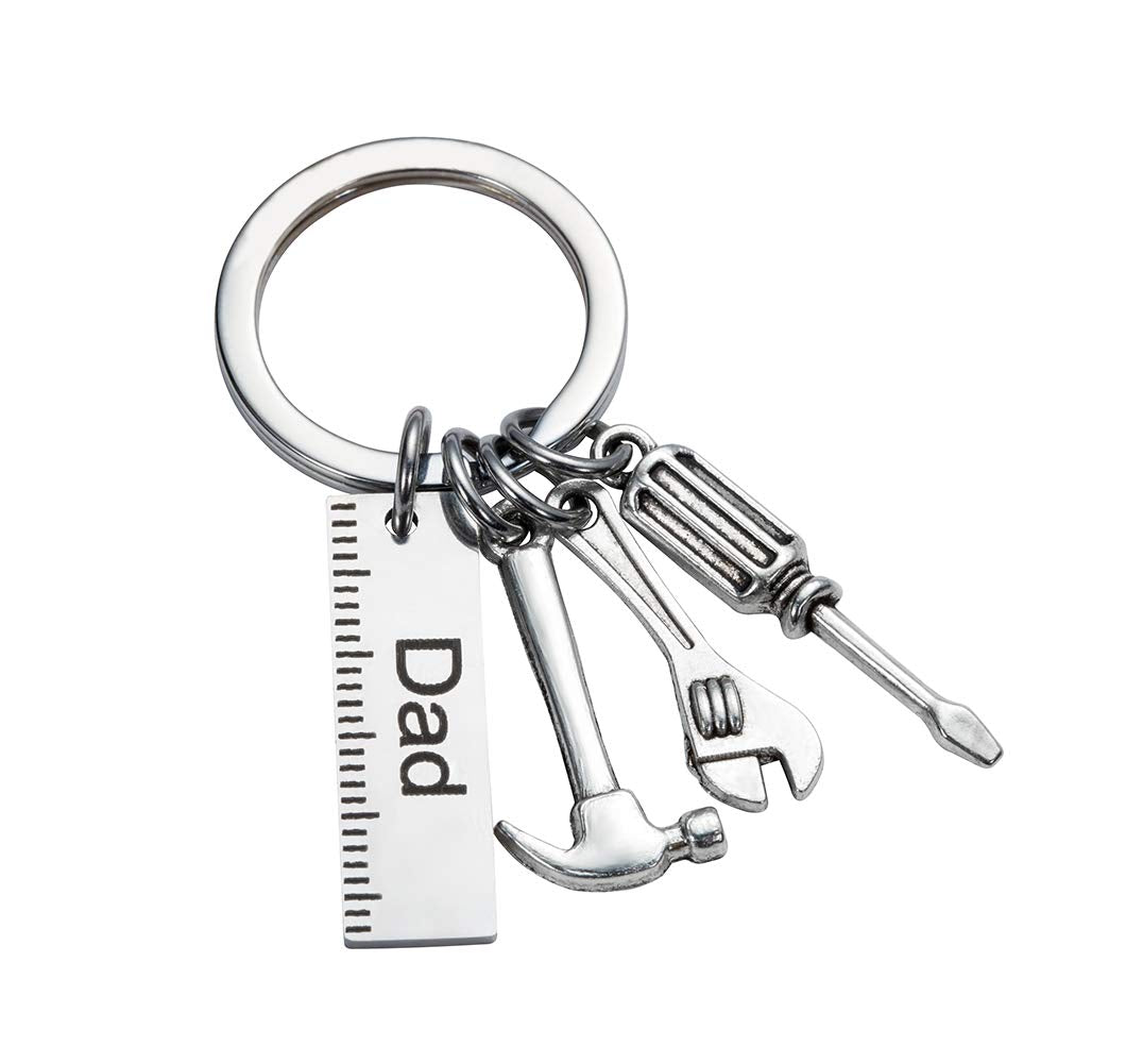 KIMI HOUSE Pop Keychain with Ruler Hammer Wrench Screwdriver Gifts for Dad, Father’s Day Birthday Christmas Gifts from daughter and Son