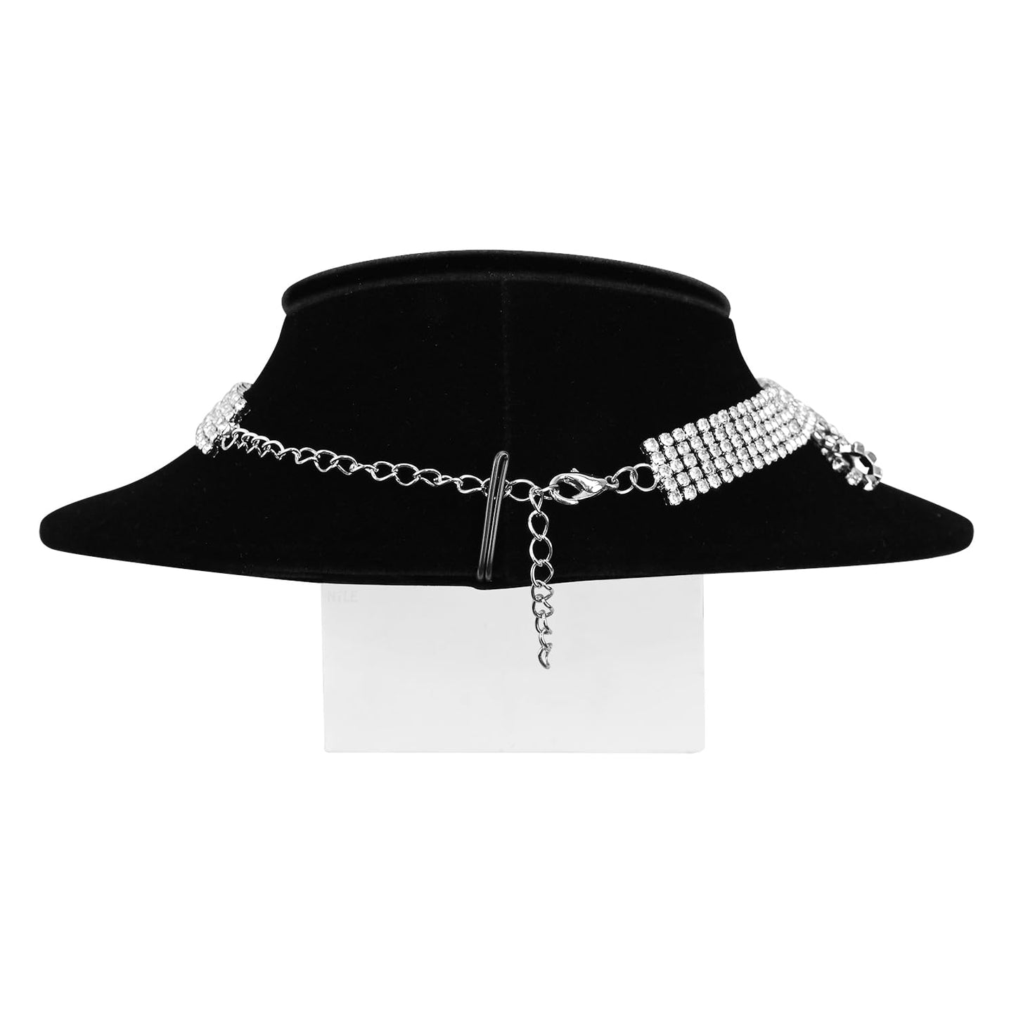 MOOCA Black Velvet Lay Down Necklace Bust Display Jewelry Display Necklace Chain Jewelry Bust Holder Stand, 2 Pcs, Black Velvet