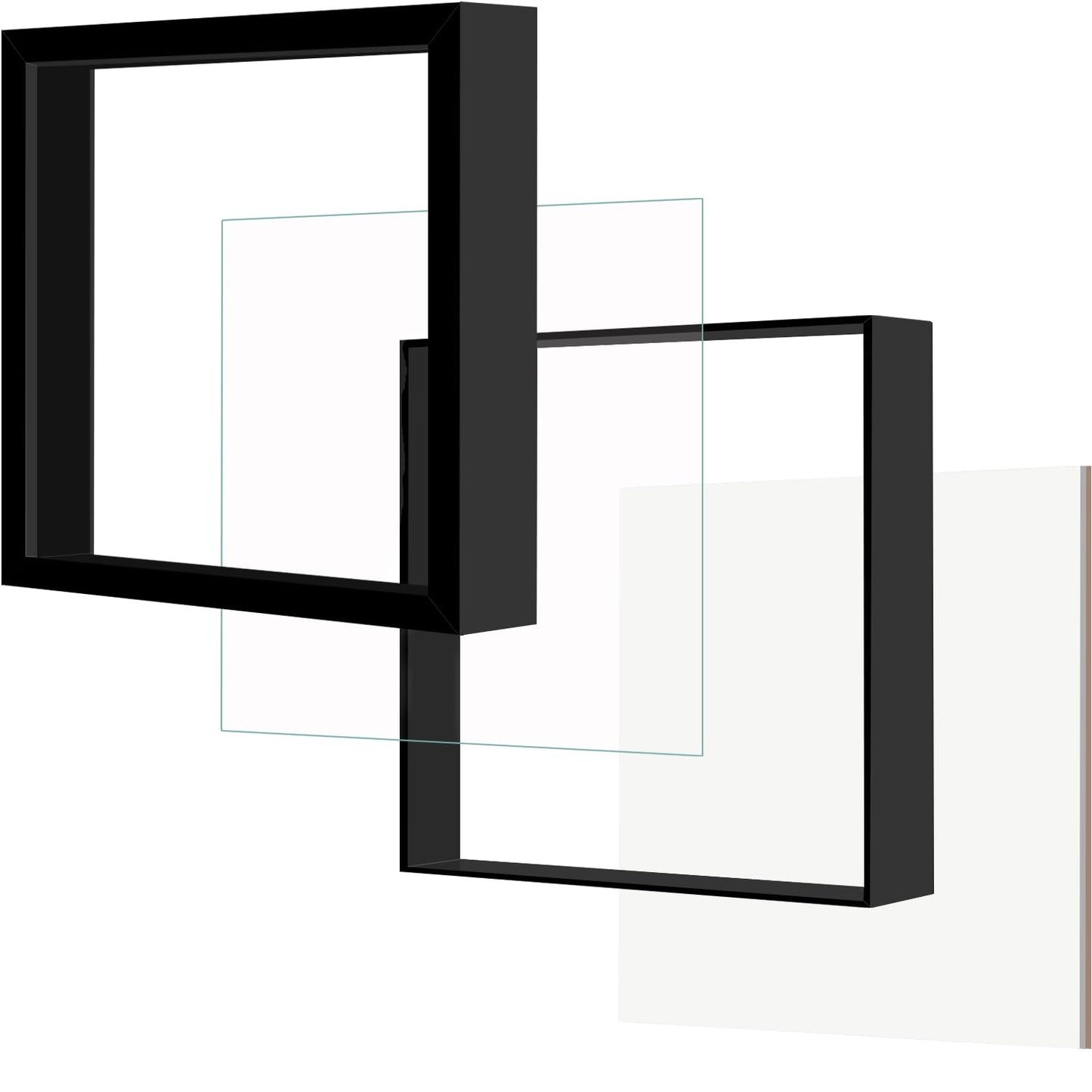 Picrit 5x5 Shadow Box Frame, Display Case Box with High Definition Real Glass and Black Back for Memorabilia, Baby Items, Wedding Memories, Crafts, Tickets and Photos, Black