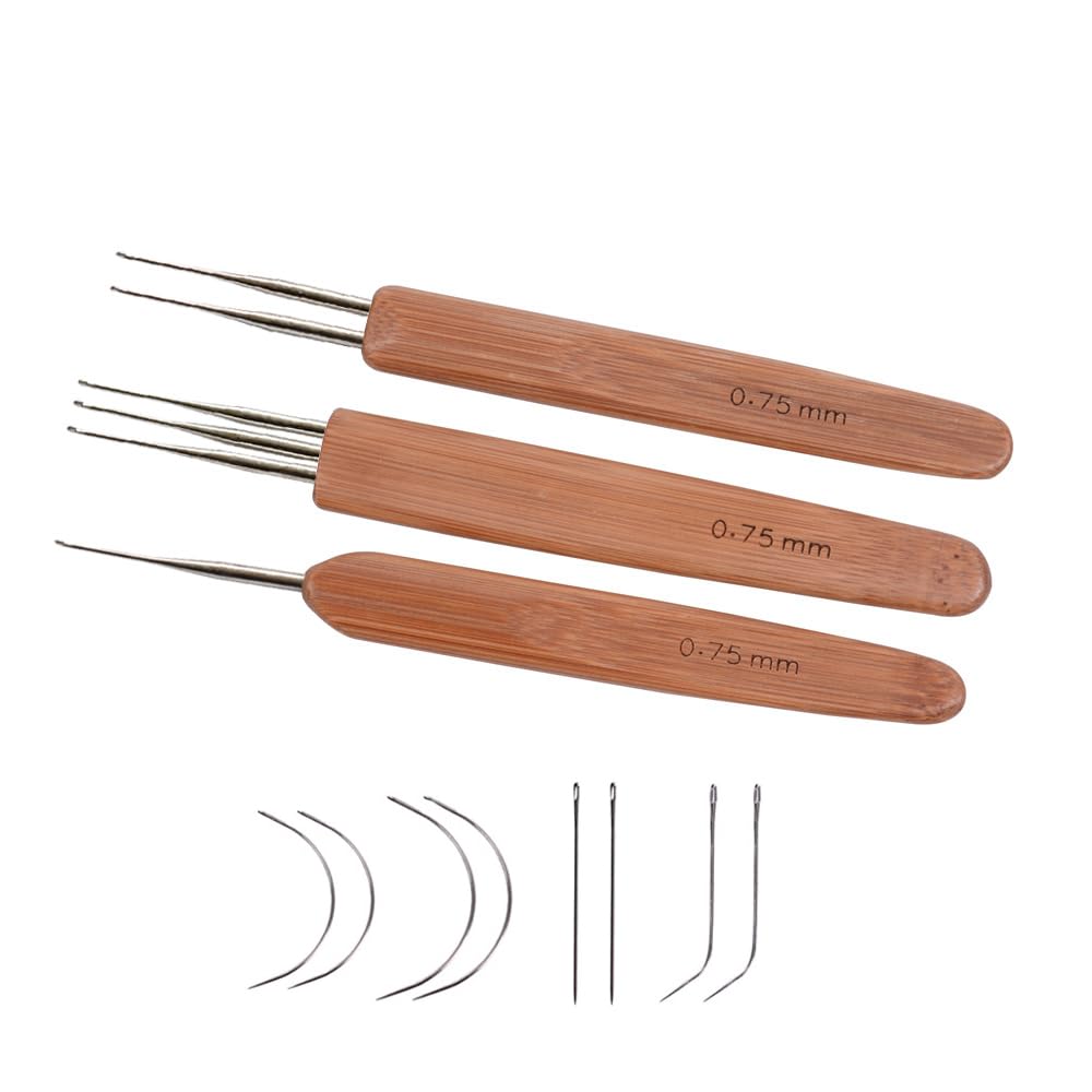 3 Pcs/Set Dreadlock Crochet Hook for Hair Dreadlock Needle Tool for Braid Craft Dread Locks Crochet Needles 0.75mm (1 Hook 2 Hooks 3 Hooks)