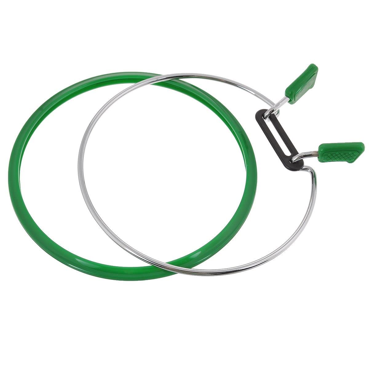 Premium Quality, Metal Spring Tension Embroidery Hoops, Cross Stich Hoop, Darning Hoops, Embroidery Tension Shed (Green, Siz Mix)