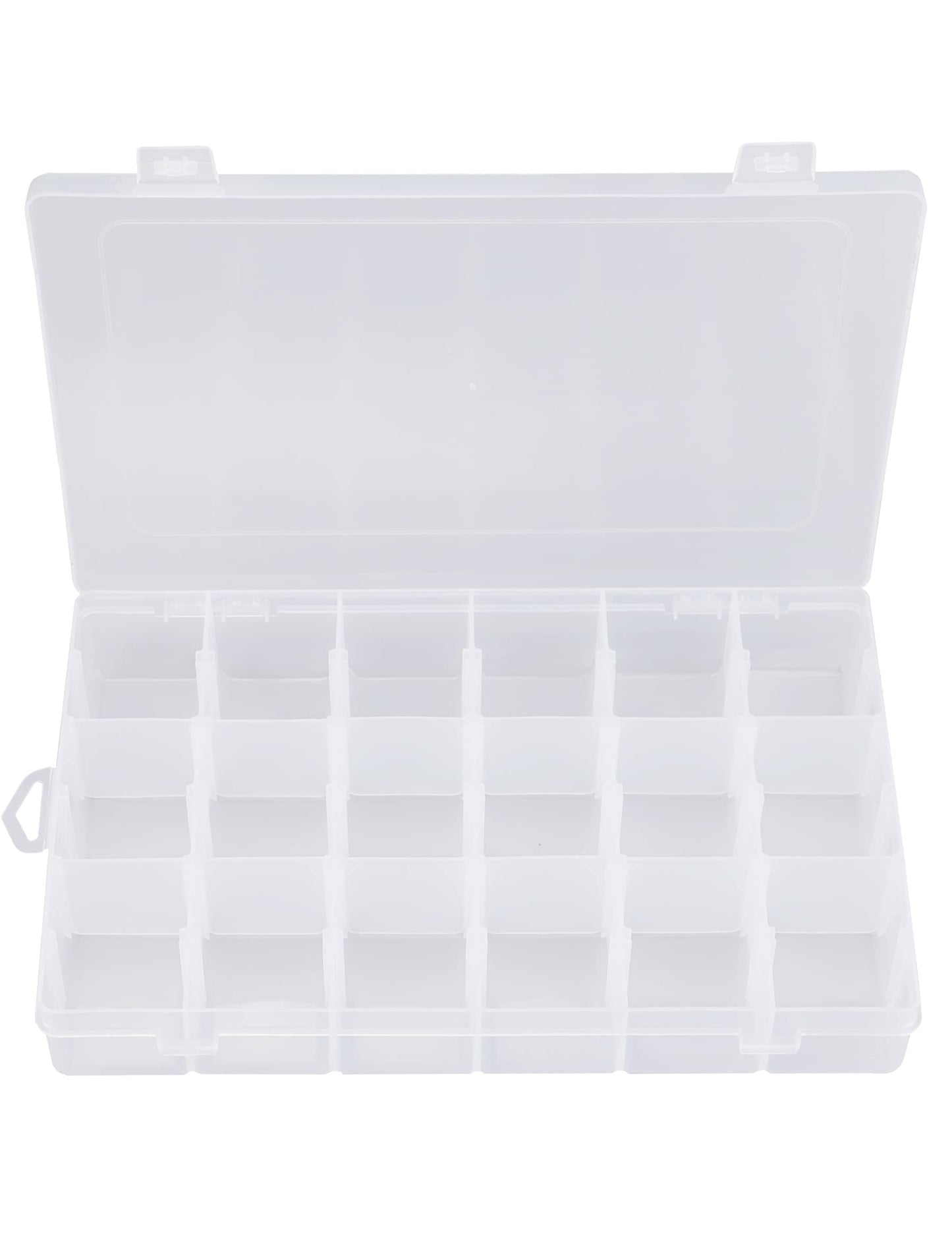 Avlcoaky Tackle Box Organizer Plastic Organizer Boxes Large 18 Grids Compartment box with Dividers Clear Containers Jewelry Beads Storage