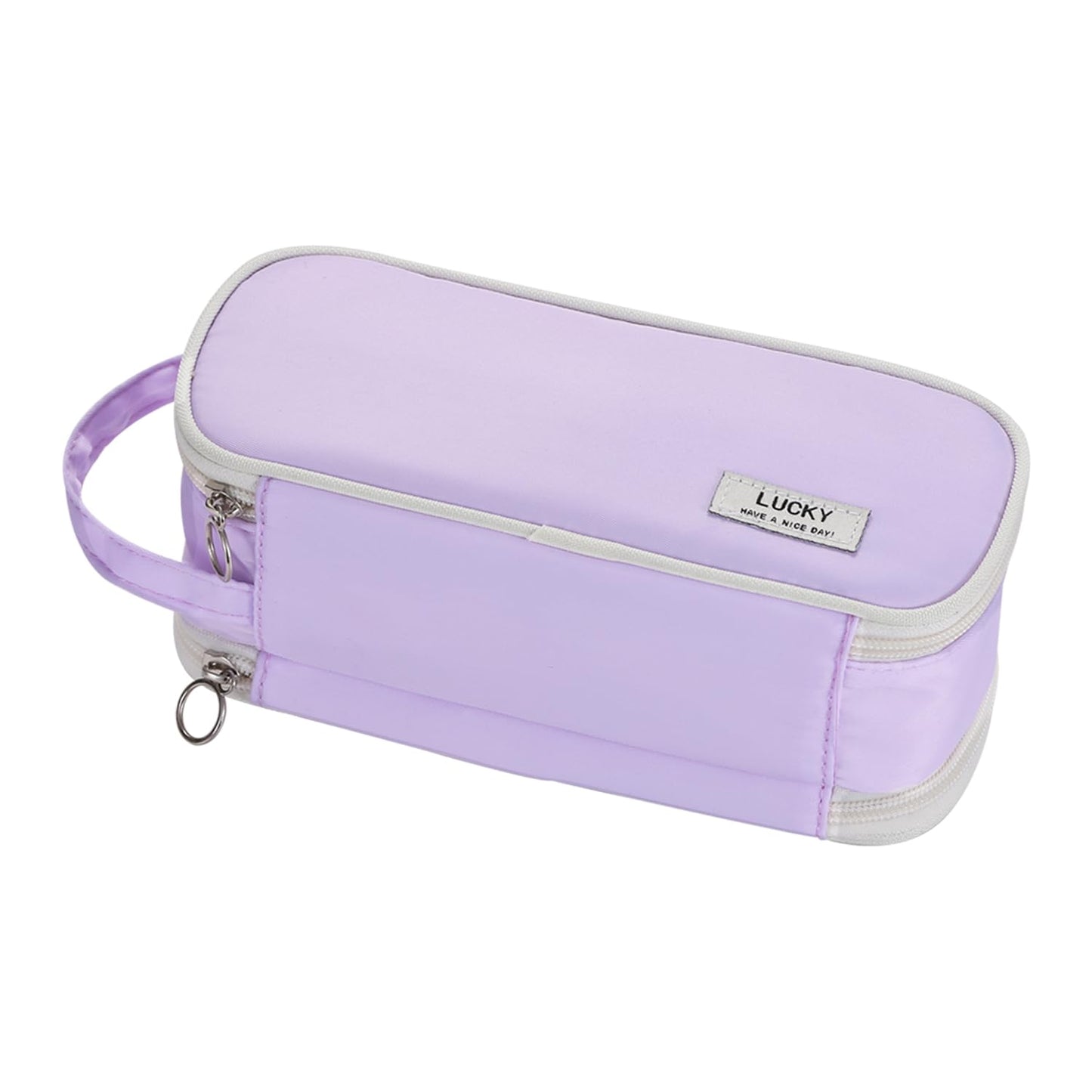 Dugio Large Pencil Case Zipper Pencil Pouch for Girls Adults Kids Aesthetic Pencil Bag Organizer Big Capacity Pen Bag with Handle Portable for School Office Purple