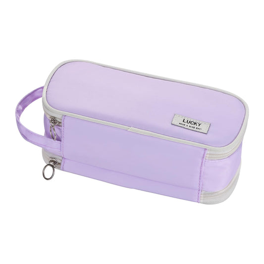 Dugio Large Pencil Case Zipper Pencil Pouch for Girls Adults Kids Aesthetic Pencil Bag Organizer Big Capacity Pen Bag with Handle Portable for School Office Purple