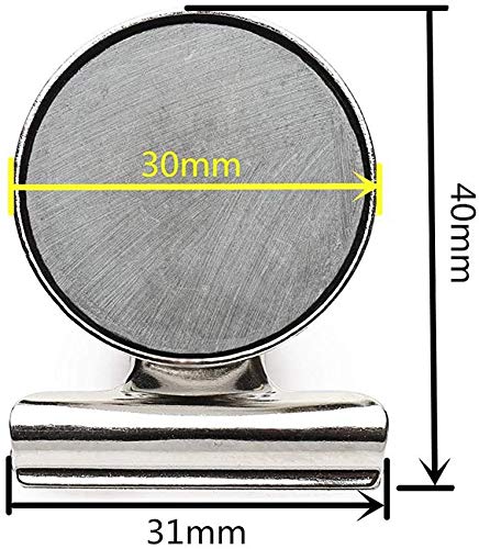 20 Pack Fridge Refrigerator Magnets, Strong Magnetic Clips for Whiteboard, Office, Locker, Photo Displays, Heavy Duty Magnetic Clips (30mm Wide)