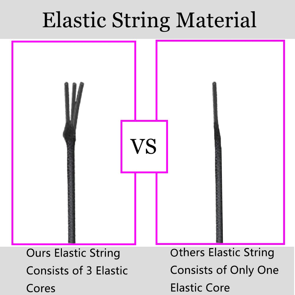 Stretchy String for Bracelets, 2 Rolls 1 mm Sturdy Elastic String Elastic Cord for Jewelry Making, Necklaces, Beading (Black)