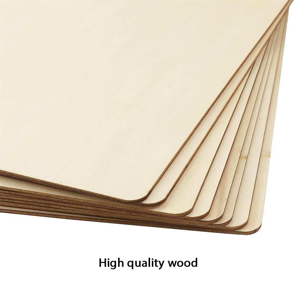 FSWCCK Pack of 4 PCS 12 x 12 Inch Craft Wood, Plywood Board Basswood Sheets, Perfect for DIY Projects, Drawing, Painting, Laser, Wood Burning, Wood Engraving and Laser Projects