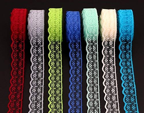 20 Rolls 200 Yards Mixed Color Floral Pattern Fabric Lace Ribbon