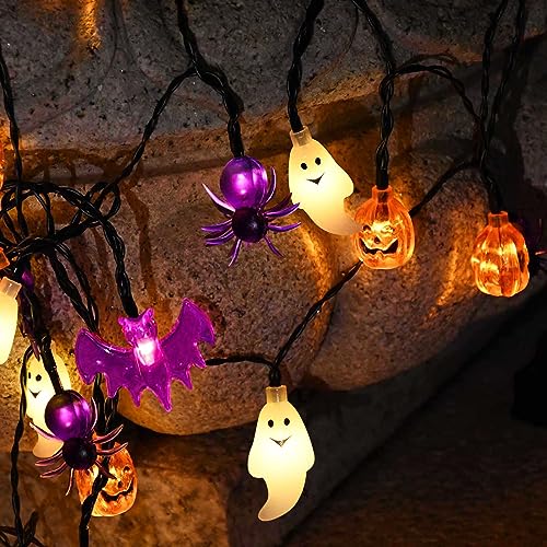 Dontsri Solar Powered Halloween Lights, 40 LED, 8 Modes, Waterproof, Auto On/Off, Outdoor Use