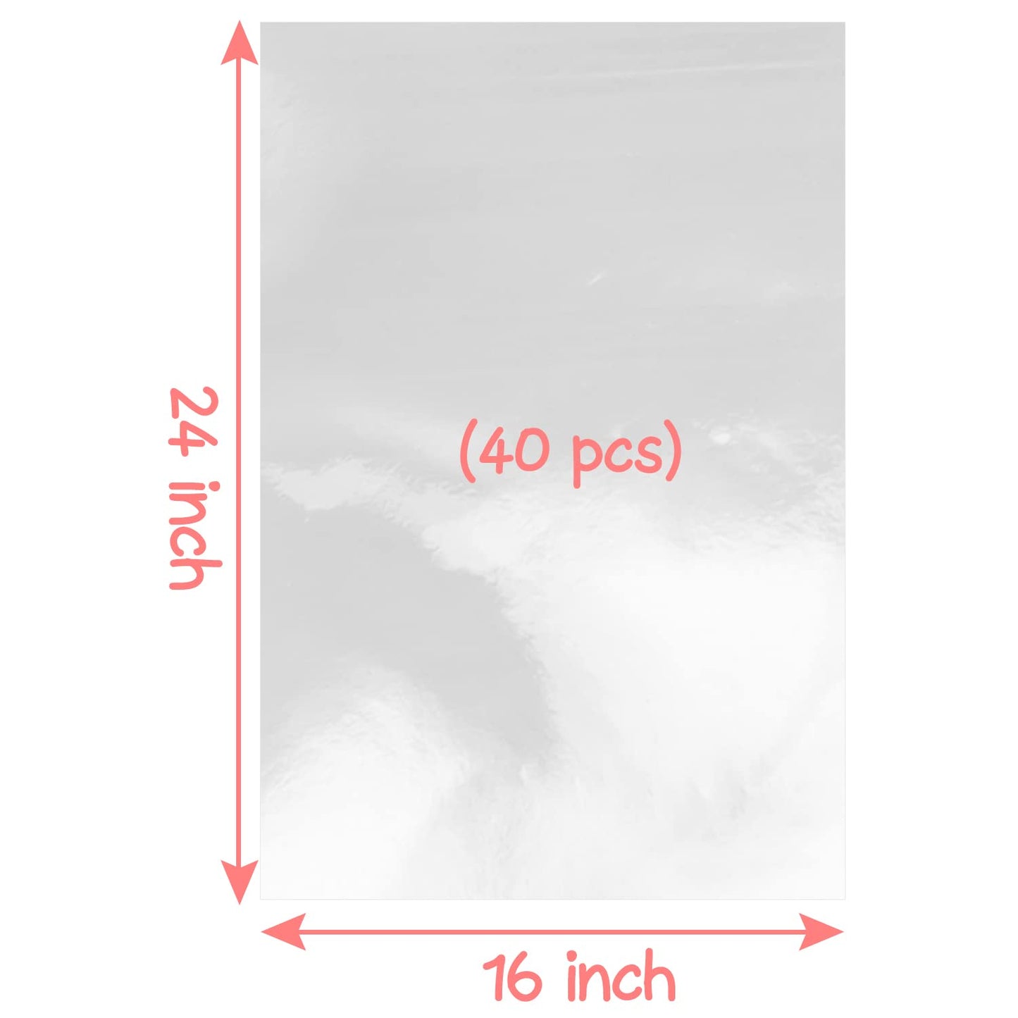 CUDICY 40pcs Cellophane Bags 16x24 Clear Cellophane Wrap for Gift Baskets Large Clear Party Favors Treat Plastic Gift Packaging for Cookie Candy Goodie