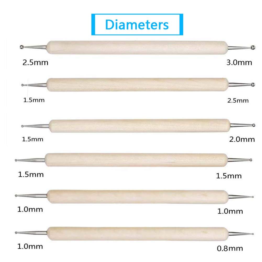 10Pcs Dotting Tools Ball Styluses for Rock Painting, Pottery Clay Modeling Embossing Art Mandala