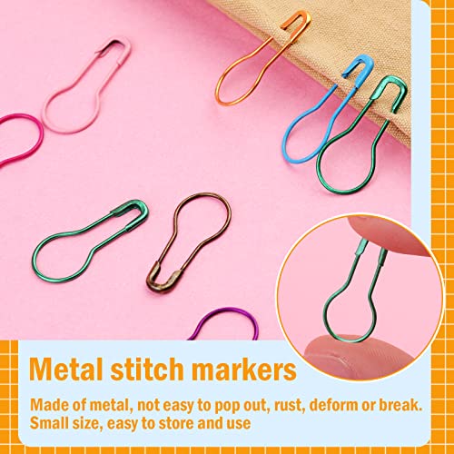 Kollase Stitch Markers, 300 pcs Crochet Markers, Metal Stitch Markers for Crocheting, Crochet Accessories and Supplies, Stitch Markers for Knitting and Crocheting, Safty Pins for Fabric and Paper