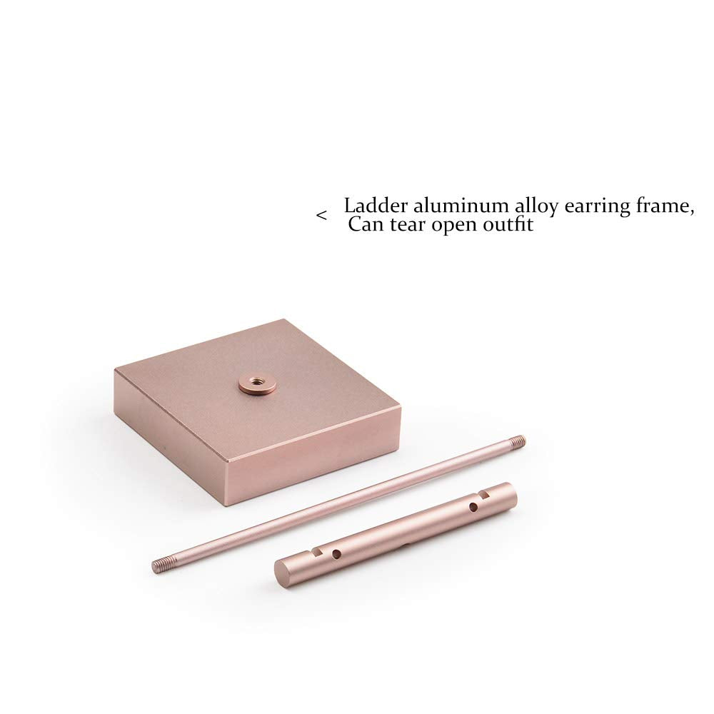 Oirlv Pure Metal T- Shape Earring Display Stand Showcase Organizer Earring Tree(Rose Gold)