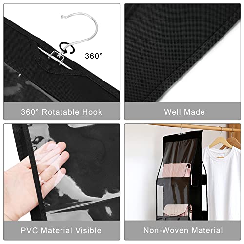 Geboor Hanging Handbag Organizer Dust-Proof Storage Holder Bag Wardrobe Closet for Purse Clutch with 6 Larger Pockets (