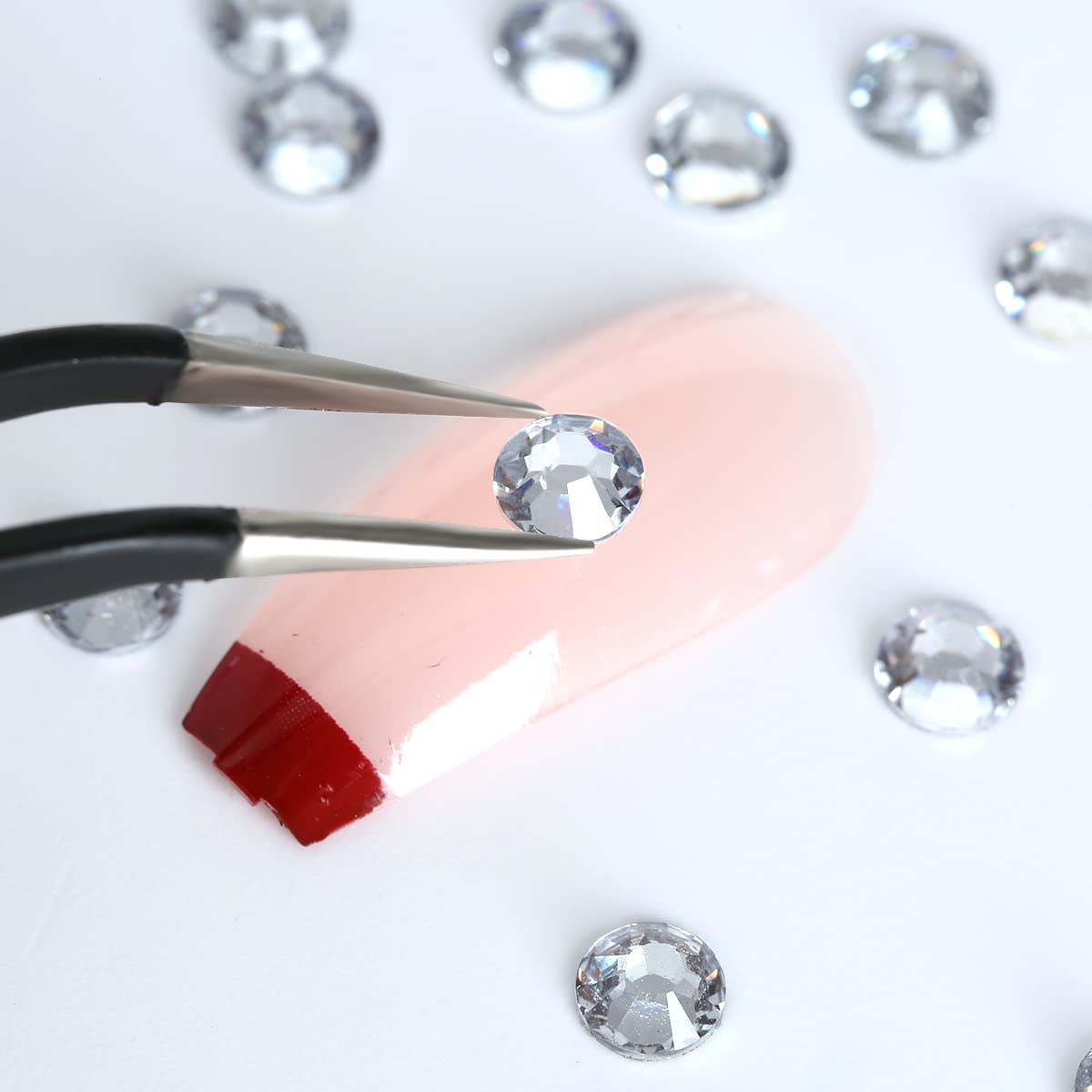12 Grids 3792pcs Pieces Clear Flatback Rhinestones for Crafts,White Nail Gems Gemstones Crystals Jewels,Craft Glass Diamonds Stones Bling Rhinestone with Tweezers and Picking Pen(SS6~SS20 Crystal)