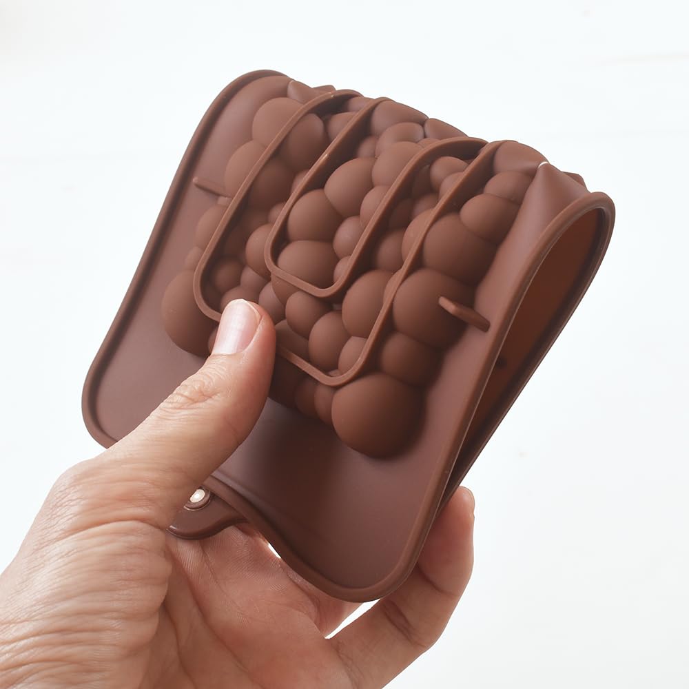 ionEgg Bubbles Break Apart Silicone Chocolate Bar Molds, Homemade Protein and Energy Bar Molds, 4 Packs